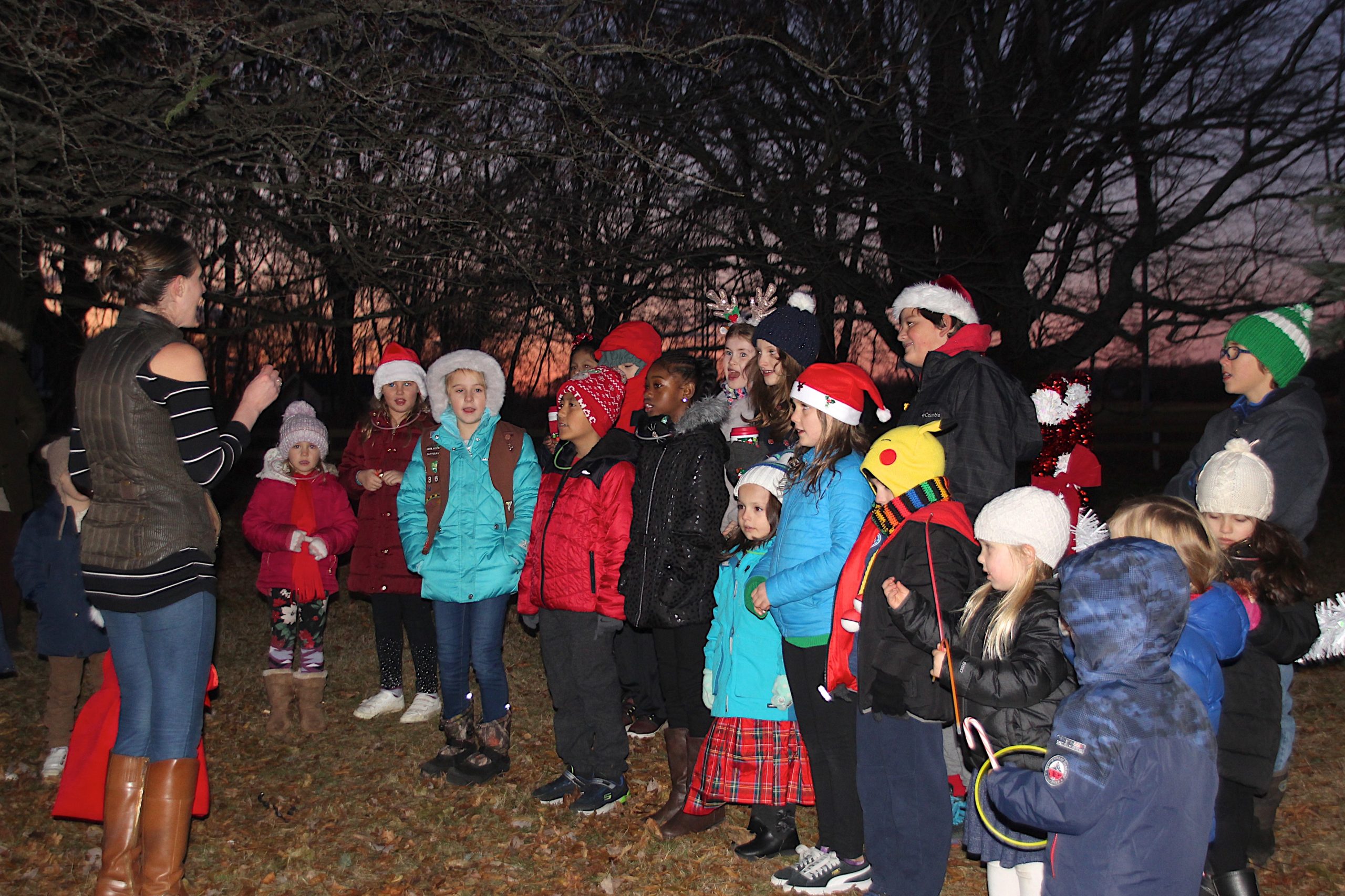 There were carols and cheer at the tree lighting party at the Amagansett Fire Department on Saturday. KYRIL BROMLEY