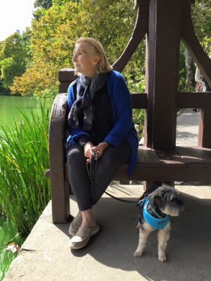 Geraldine Tomitz with her dog