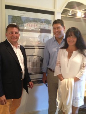 Mayor Mark Epley with Vyto and Patricia Kab at the Southampton Center. Gregory W. D'Elia