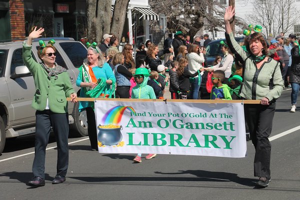 The annual Am O’Gansett St. Paddy’s Day parade marched down Main Street in Amagansett on Saturday at noon. KYRIL BROMLEY