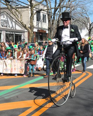 The annual Am O’Gansett St. Paddy’s Day parade marched down Main Street in Amagansett on Saturday at noon. KYRIL BROMLEY
