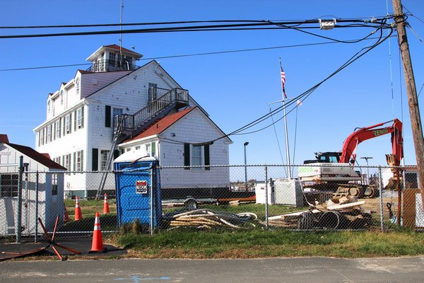 Work underway at the Montauk Coast Guard station. KYRIL BROMLEY