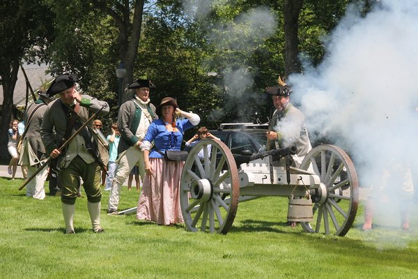 Firing the cannon.