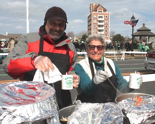 Bruce Redlein and Sima Freierman were among those manning the chowder booth. KYRIL BROMLEY