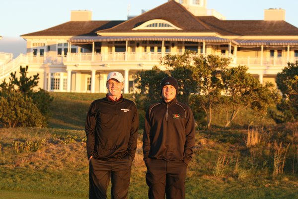 East End golfers on a cold and windy Sebonack golf course on Friday.