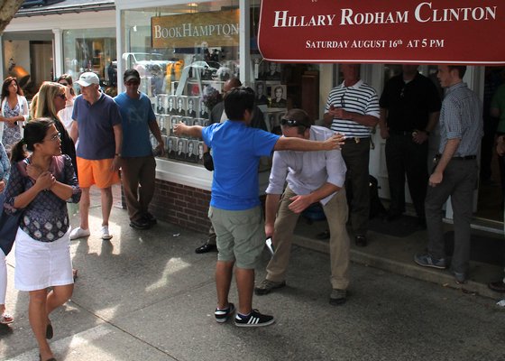 Security was tight for Hillary Rodham Clinton's book signing at BookHampton  in East Hampton on Saturday afternoon.