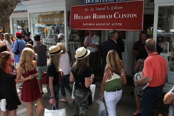 The line at BookHampton stretched down Main Street for Hillary Clinton's book signing.