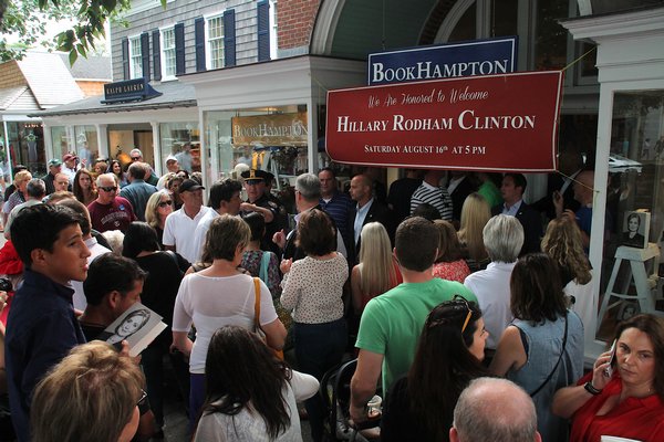 The line at BookHampton stretched down Main Street for Hillary Clinton's book signing.