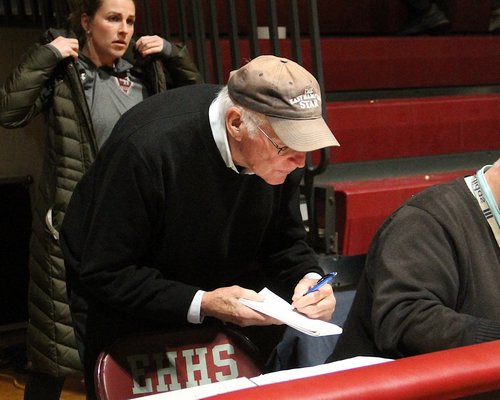 Jack Graves at a recent East Hampton basketball game. KYRIL BROMLEY