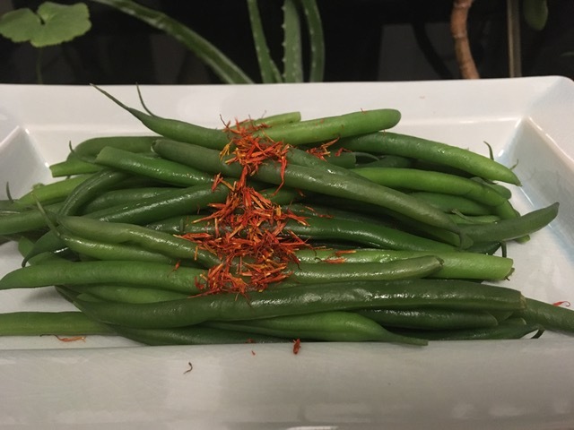 Haricot Vert with Safflower Blossoms