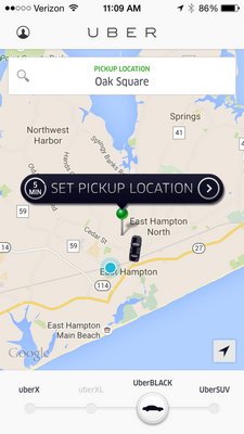 Riders will no longer be able to access Uber cabs in East Hampton Town.