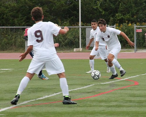 The East Hampton boys soccer team got its first League VI win at home against Bayport/Blue Point on Thursday. KYRIL BROMLEY