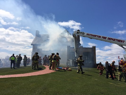 There was an active fire at the National clubhouse shortly before noon on Wednesday.
