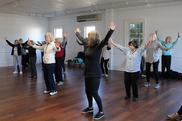 Senior citizens ages 60 and over attended qigong class at Ashawagh Hall in Springs on Monday. KYRIL BROMLEY