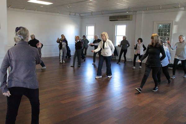 Senior citizens ages 60 and over attended qigong class at Ashawagh Hall in Springs on Monday.   KYRIL BROMLEY