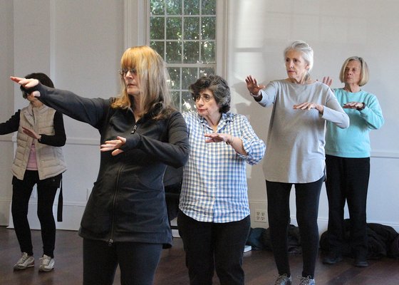 Senior citizens ages 60 and over attended qigong class at Ashawagh Hall in Springs on Monday.   KYRIL BROMLEY