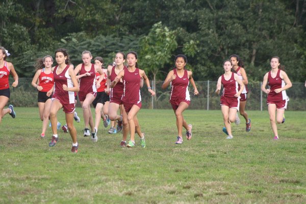 The Southampton girls cross country team beat Center Moriches on October 13 to finish third in League VII. CAILIN RILEY