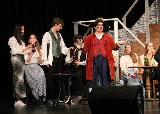 East Hampton High School students rehearse Les Misérables. K