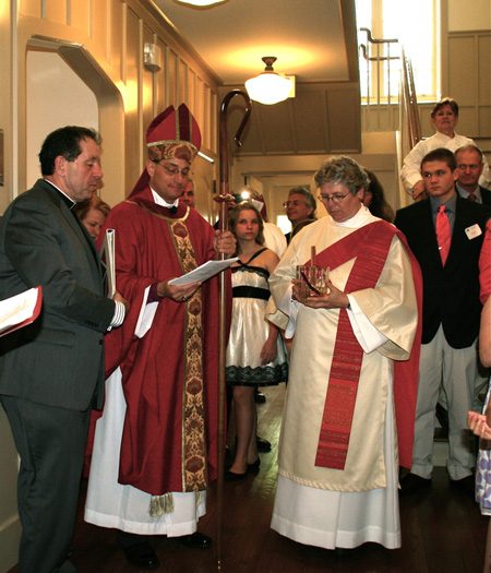 Bishop of Long Island Lawrence Provenzano dedicates the new parish hall at St. Luke's Episcopalian Church in East Hampton.