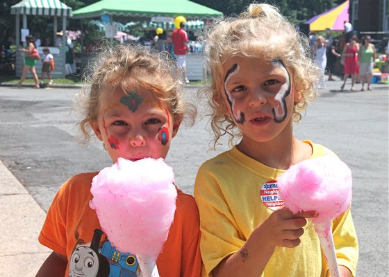 Munching the cotton candy cones are Dahlia and Athena Ascher-Walsh. KYRIL BROMLEY