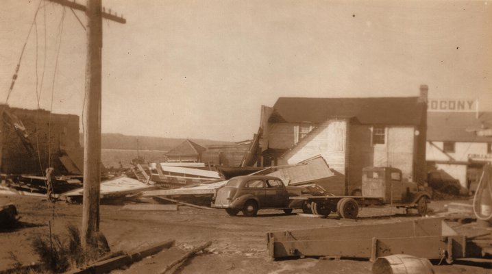 On Fort Pond Bay after the 1938 hurricane