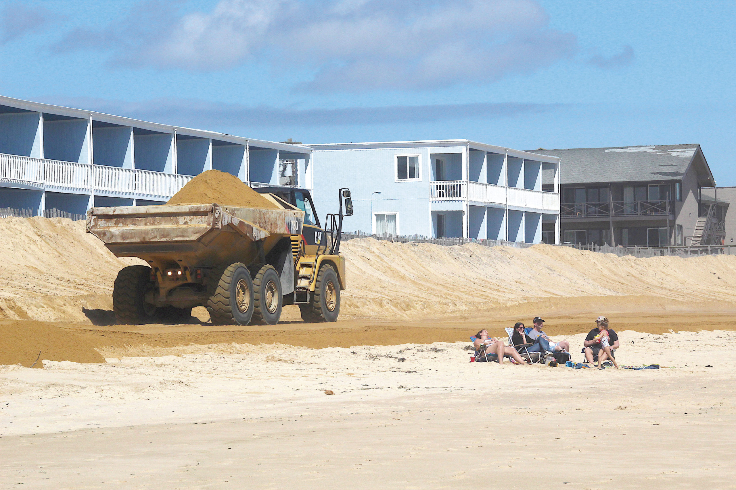 Rites of Spring 
April 24 -- The ocean beach in downtown Montauk was rebuilt in preparation for summer 2019, as it had been in previous years. East Hampton Town had more than 50,000 tons of sand trucked in to cover sandbags intended to protect oceanfront hotels and other properties, at a cost of slightly more than $1 million to be split between the town and Suffolk County.