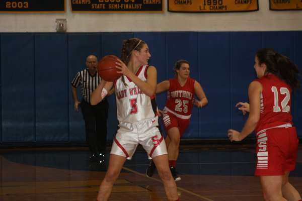 Sophomore Erica Selyukova had 12 points and 18 rebounds in the county title win over Southold. CAILIN RILEY