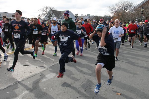 The Turkey Trot in Montauk on Thanksgiving Day.