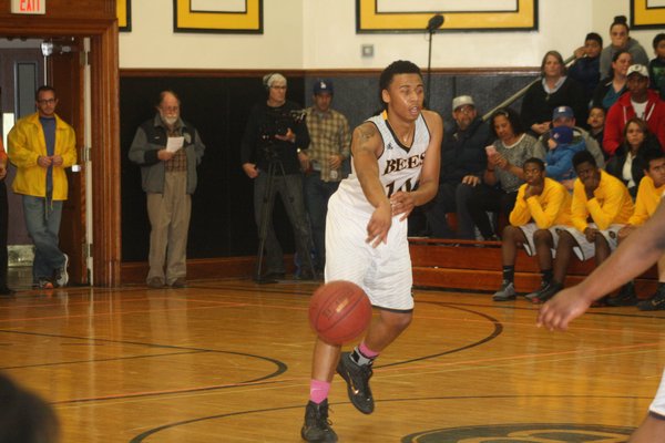 Tylik Furman finished with 22 points and six assists in Bridgehampton's win over Class D rival Shelter Island on January 28. CAILIN RILEY