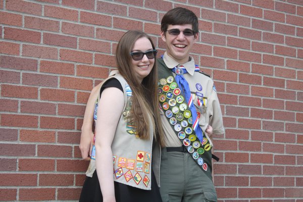 Twin siblings Julia and Gary Tetrault earned the highest honors in scouting this year. Julia completed her Gold Award for Girl Scouts