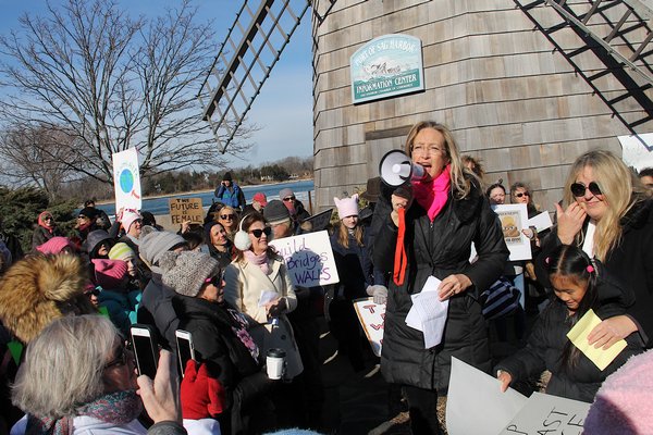 Hundreds of marchers turned out for the Sag Harbor Women’s March Saturday