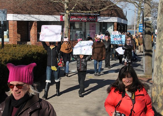 Hundreds of marchers turned out for the Sag Harbor Women’s March Saturday
