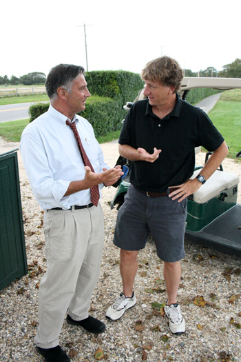 East Hampton golf coach Claude Beudert