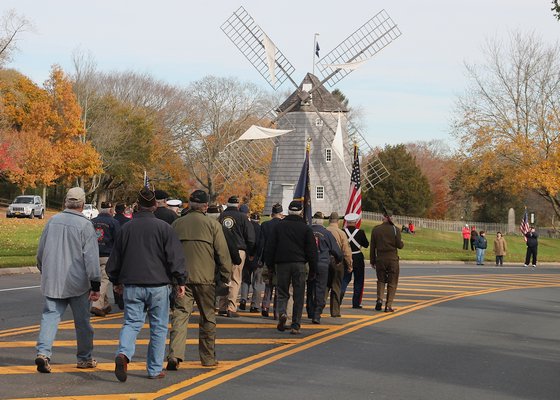  commemorated Veterans Day with a parade in East Hampton Village on Monday. KYRIL BROMLEY PHOTOS