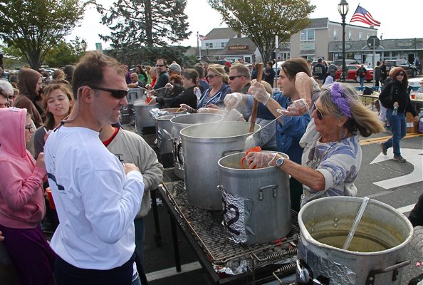 Chowder ladlers were kept busy at the Montauk Fall Festival.