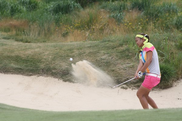 Paula Creamer smiles as she makes her way onto the second green. CAILIN RILEY