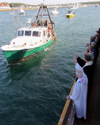 Boats were blessed and lost ones honored at the Blessing of the Fleet in Montauk on Sunday. KRYIL BROMLEY