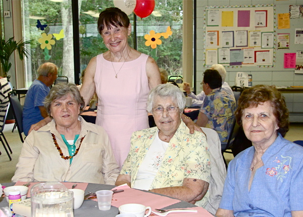 Pajamas were the theme at the Bridgehampton Senior Center Twilight Dinner Friday Attending were: Leona Jurkiewicz