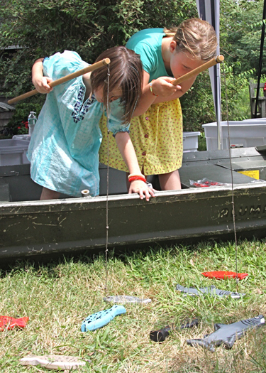 The fish pond is always popular at the Amagansett Presbyterian Church Summer Fair