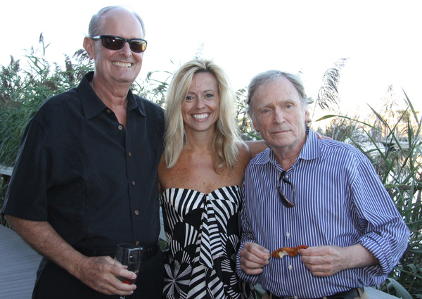 John and Nancy Keeshan and Dick Cavett at the Montauk Village Association Greenery Scenery event at the Montauk Yacht Club Saturday.