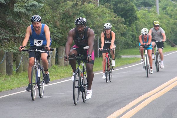 More than 250 people participated in the 21st annual Montauk Lighthouse Sprint Triathlon on Saturday morning. KYRIL BROMLEY