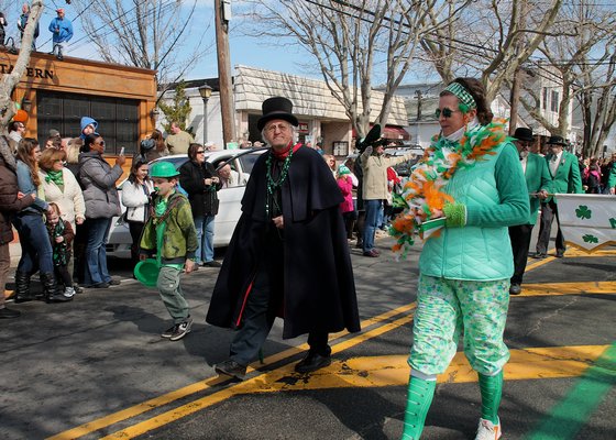 The Am-O-Gansett St Patrick’s Day parade swept down Amagansett’s Main Street at noon on a warm