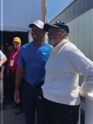 Tiger Woods with Lubin Hunter.  COURTESY ROBERTA HUNTER