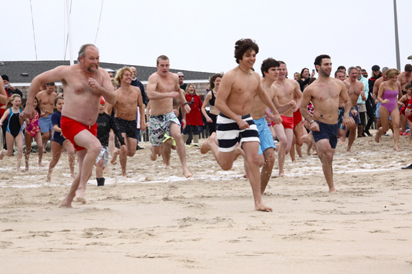 New Years Day polar bear plunge at Main Beach