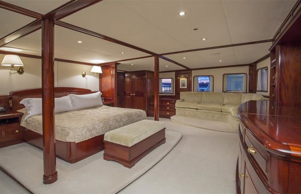 Intuition II's master stateroom.  COURTESY WORTH AVENUE YACHTS