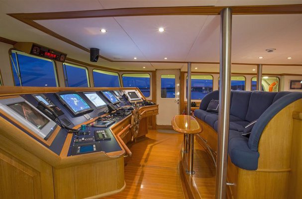 Intuition II's pilothouse.  COURTESY WORTH AVENUE YACHTS