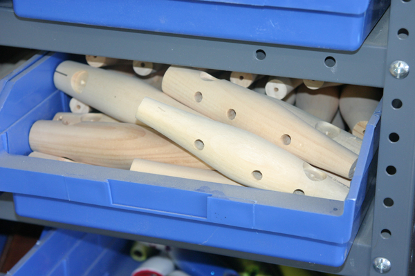 Blank lures waiting to be created.