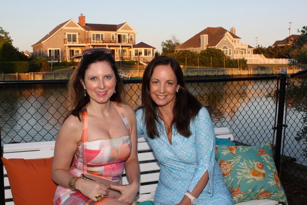  Carol DiCapite with Claire and Gary Vegliante at the Moriches Bay Project's second annual Oyster Fling fundraiser on Saturday