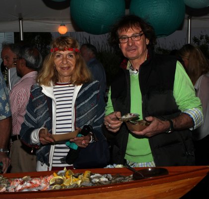 Linda and Jok Kommer and Kerri Tymann at the Moriches Bay Project's inaugural Oyster Fling fundraiser on Saturday