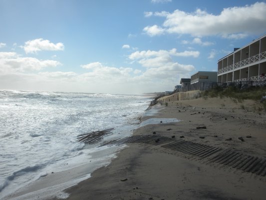 The ocean beach at Amagansett after a week of heavy surf. No problem here. MIKE BOTTINI